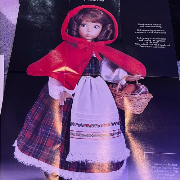 RARE~VINTAGE ~LIL RED RIDING HOOD~PORCELAIN DOLL~GRIM’S~ FAIRYTALE ~ - Picture 6 of 6